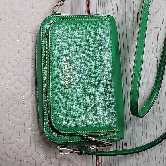 Kate Spade Staci Green Leather Crossbody Bag - Picture 6 of 12